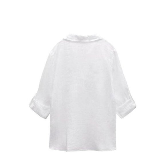 ZARA LINEN SHIRT White SIZE XS | 2202/707/250 - Picture 3 of 4